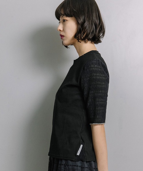 MARECHAL TERRE(マルシャルテル)の「【接触冷感】シアーインナートップス(Tシャツ/カットソー・レディース・ブラック/オフホワイト/セージグリーン/ネイビー/ダークブラウン・MEDIUM)」の16枚目の写真