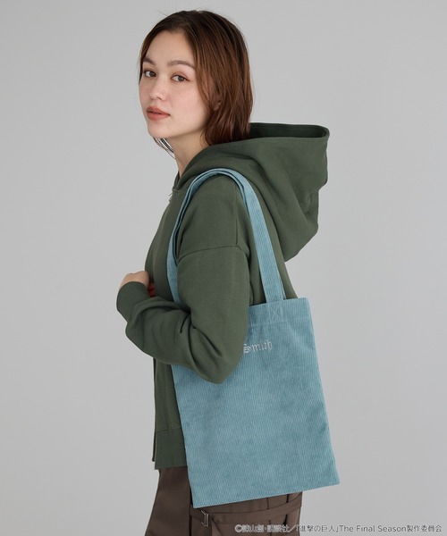 earth music&ecology(アースミュージックアンドエコロジー)の「進撃の巨人 コーデュロイトートバッグ(トートバッグ・レディース・パープル/ライトブルー/グリーン/イエロー/ブルー/レッド・FREE)」の15枚目の写真