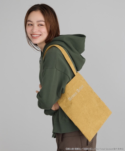 earth music&ecology(アースミュージックアンドエコロジー)の「進撃の巨人 コーデュロイトートバッグ(トートバッグ・レディース・パープル/ライトブルー/グリーン/イエロー/ブルー/レッド・FREE)」の13枚目の写真
