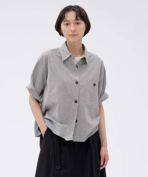 MHL.(エムエイチエル)の「TINY GINGHAM COTTON(シャツ/ブラウス・レディース・ブラック/ホワイト・2/1)」の1枚目の写真