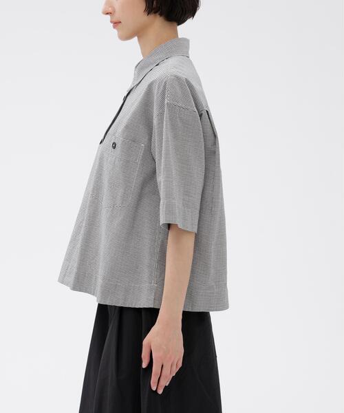 MHL.(エムエイチエル)の「TINY GINGHAM COTTON(シャツ/ブラウス・レディース・ブラック/ホワイト・2/1)」の4枚目の写真
