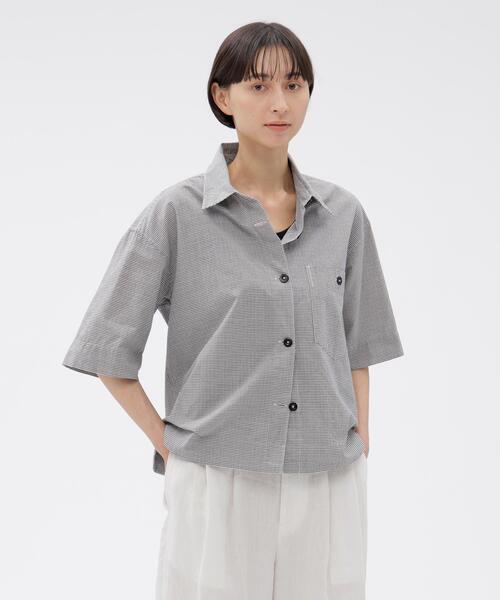 MHL.(エムエイチエル)の「TINY GINGHAM COTTON(シャツ/ブラウス・レディース・ブラック/ホワイト・2/1)」の5枚目の写真