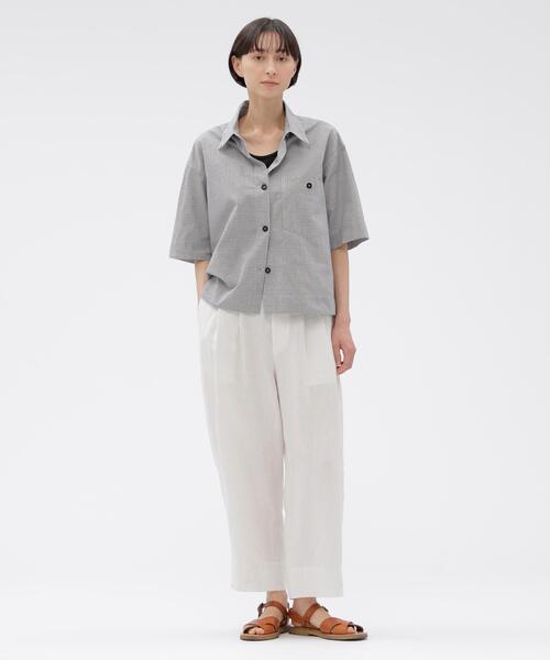 MHL.(エムエイチエル)の「TINY GINGHAM COTTON(シャツ/ブラウス・レディース・ブラック/ホワイト・2/1)」の6枚目の写真