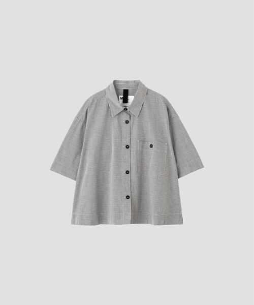 MHL.(エムエイチエル)の「TINY GINGHAM COTTON(シャツ/ブラウス・レディース・ブラック/ホワイト・2/1)」の7枚目の写真