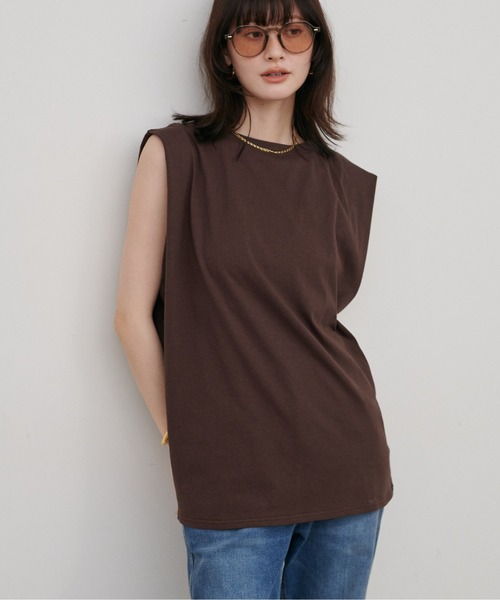 LARUTA(ラルータ)の「【LARUTA】天竺ショルダータックプルオーバー(Tシャツ/カットソー・レディース・オフホワイト/イエロー/ブラウン/ブラック・FREE)」の17枚目の写真