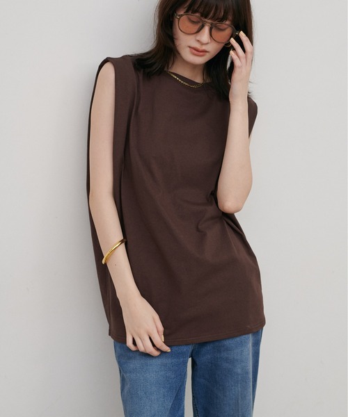LARUTA(ラルータ)の「【LARUTA】天竺ショルダータックプルオーバー(Tシャツ/カットソー・レディース・オフホワイト/イエロー/ブラウン/ブラック・FREE)」の18枚目の写真