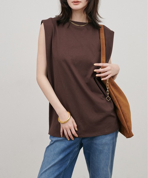 LARUTA(ラルータ)の「【LARUTA】天竺ショルダータックプルオーバー(Tシャツ/カットソー・レディース・オフホワイト/イエロー/ブラウン/ブラック・FREE)」の15枚目の写真