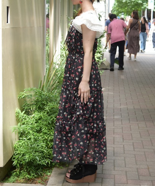 axes femme（アクシーズファム）の「さくらんぼキャミワンピース（ワンピース・レディース・サックスブルー/ブラック/キナリ・FREE）」の5枚目の写真
