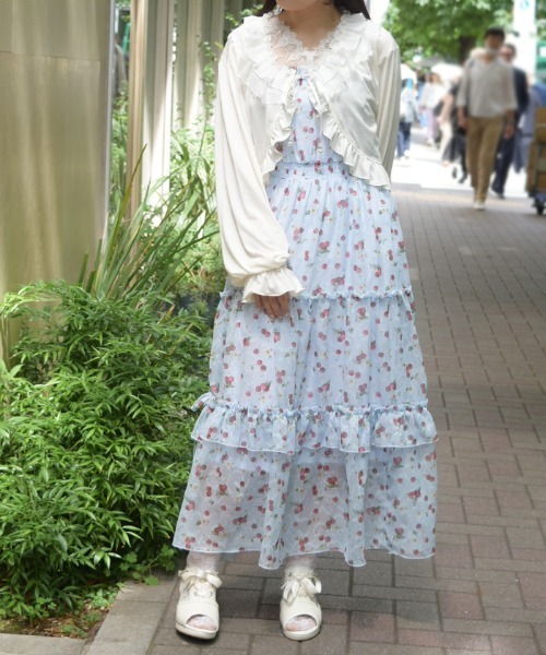 axes femme（アクシーズファム）の「さくらんぼキャミワンピース（ワンピース・レディース・サックスブルー/ブラック/キナリ・FREE）」の7枚目の写真