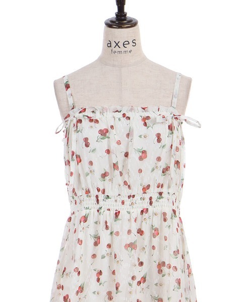 axes femme（アクシーズファム）の「さくらんぼキャミワンピース（ワンピース・レディース・サックスブルー/ブラック/キナリ・FREE）」の13枚目の写真
