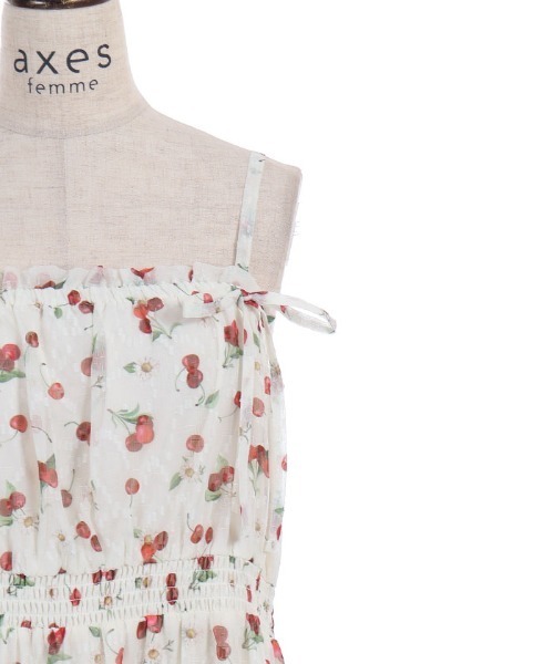 axes femme（アクシーズファム）の「さくらんぼキャミワンピース（ワンピース・レディース・サックスブルー/ブラック/キナリ・FREE）」の16枚目の写真