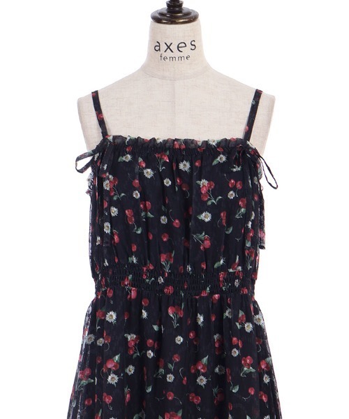 axes femme（アクシーズファム）の「さくらんぼキャミワンピース（ワンピース・レディース・サックスブルー/ブラック/キナリ・FREE）」の20枚目の写真