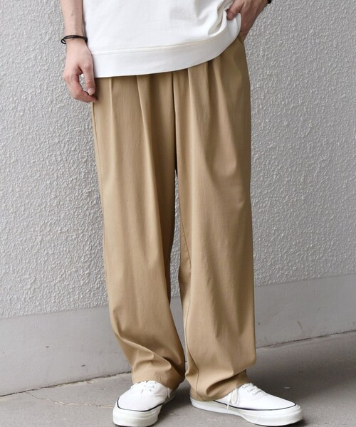 SHIPS any:〈接触冷感〉クール スーパーストレッチ 2タック リラックス
