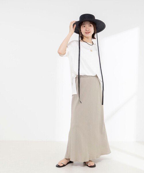 NOLLEY’S(ノーリーズ)の「【WEB限定】ウォッシャブルリヨセル綿オトナT(Tシャツ/カットソー・レディース・オフホワイト/ブルー系その他7/ネイビー/ベージュ系その他3・38)」の13枚目の写真