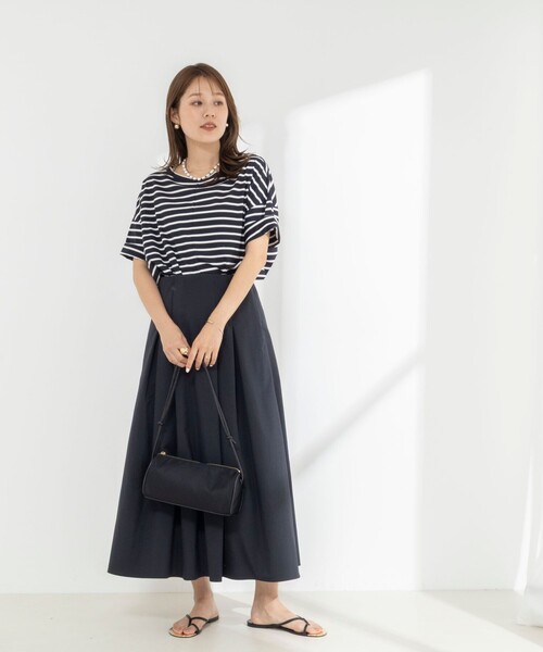 NOLLEY’S(ノーリーズ)の「【WEB限定】ウォッシャブルリヨセル綿オトナT(Tシャツ/カットソー・レディース・オフホワイト/ブルー系その他7/ネイビー/ベージュ系その他3・38)」の21枚目の写真