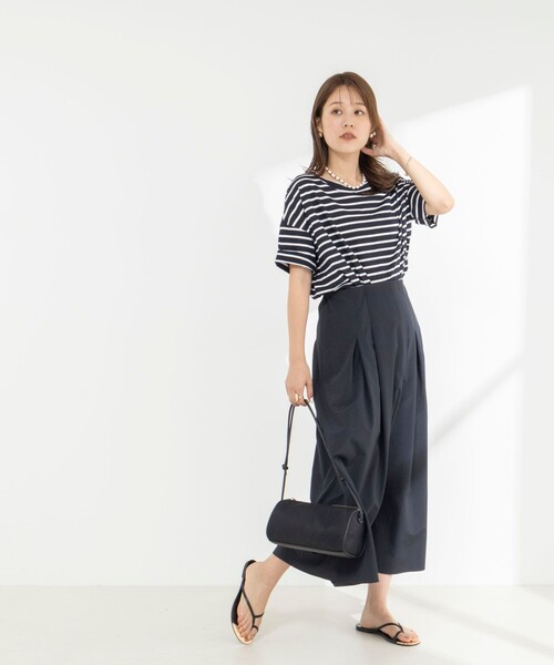 NOLLEY’S(ノーリーズ)の「【WEB限定】ウォッシャブルリヨセル綿オトナT(Tシャツ/カットソー・レディース・オフホワイト/ブルー系その他7/ネイビー/ベージュ系その他3・38)」の22枚目の写真