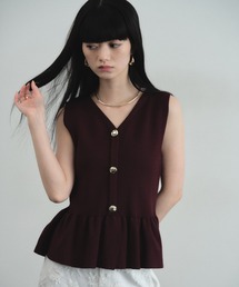 LUXE BUTTON PEPLUM KNIT