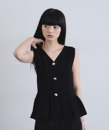LUXE BUTTON PEPLUM KNIT