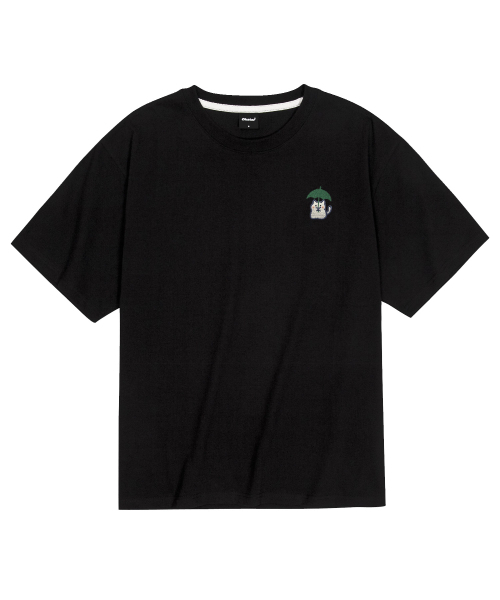 OKSTAR(オクスター)の「クールコットンオーバーサイズレインニャン刺繍半袖Tシャツ(Tシャツ/カットソー・レディース・ホワイト/ブラック/ダークグリーン/クリーム・SMALL/MEDIUM/LARGE/X-LARGE/XX-LARGE)」の5枚目の写真