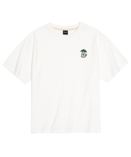 OKSTAR(オクスター)の「クールコットンオーバーサイズレインニャン刺繍半袖Tシャツ(Tシャツ/カットソー・レディース・ホワイト/ブラック/ダークグリーン/クリーム・SMALL/MEDIUM/LARGE/X-LARGE/XX-LARGE)」の6枚目の写真