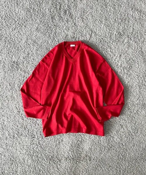 crepuscule(クレプスキュール)の「【EXCLUSIVE】crepuscule Washi v/n pullover(ニット/セーター・メンズ・ホワイト/レッド・1/2)」の2枚目の写真