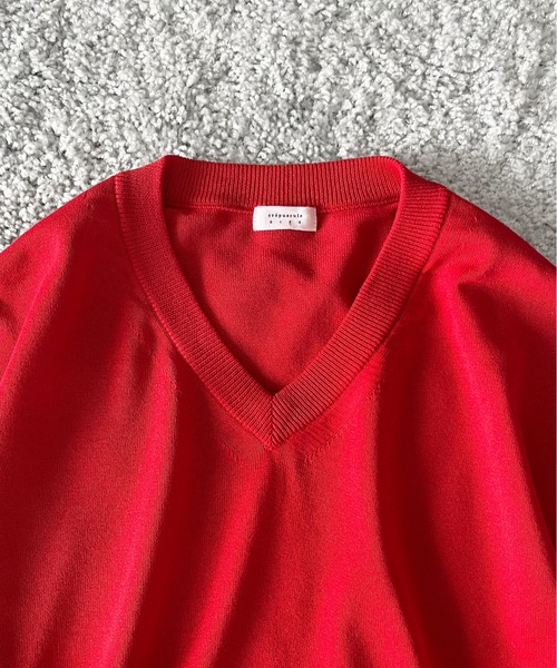 crepuscule(クレプスキュール)の「【EXCLUSIVE】crepuscule Washi v/n pullover(ニット/セーター・メンズ・ホワイト/レッド・1/2)」の3枚目の写真
