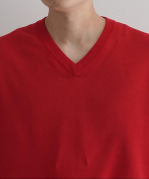 crepuscule(クレプスキュール)の「【EXCLUSIVE】crepuscule Washi v/n pullover(ニット/セーター・メンズ・ホワイト/レッド・1/2)」の4枚目の写真