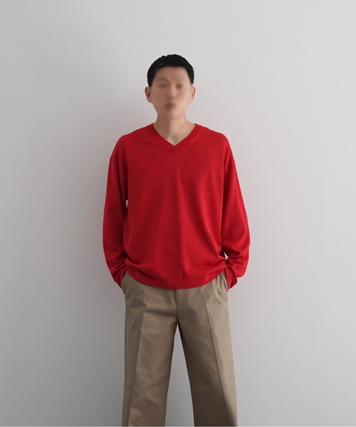crepuscule(クレプスキュール)の「【EXCLUSIVE】crepuscule Washi v/n pullover(ニット/セーター・メンズ・ホワイト/レッド・1/2)」の10枚目の写真