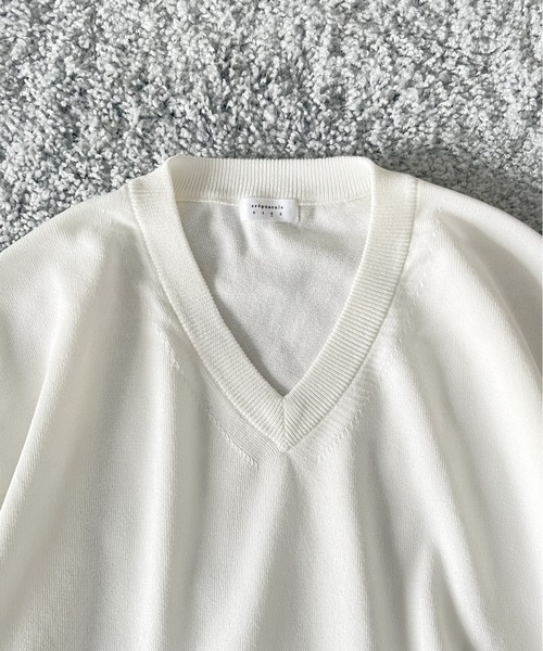 crepuscule(クレプスキュール)の「【EXCLUSIVE】crepuscule Washi v/n pullover(ニット/セーター・メンズ・ホワイト/レッド・1/2)」の11枚目の写真