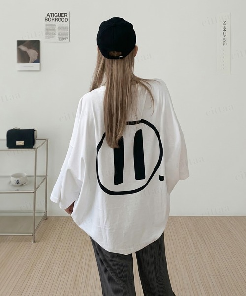 Dalfwin(ダールフィン)の「韓国ファッション PAUSAバックプリント半袖Tシャツ(Tシャツ/カットソー・レディース・ホワイト/ブラック・FREE)」の18枚目の写真