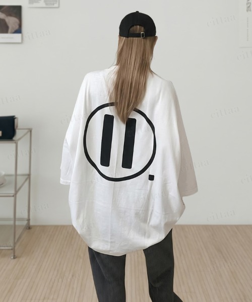 Dalfwin(ダールフィン)の「韓国ファッション PAUSAバックプリント半袖Tシャツ(Tシャツ/カットソー・レディース・ホワイト/ブラック・FREE)」の20枚目の写真