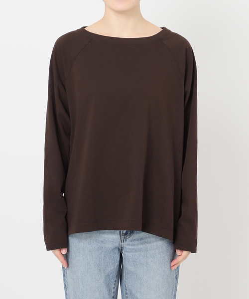 Spick & Span（スピックアンドスパン）の「《WEB限定カラー有り / 追加》ボートネックバックタックプルオーバー（Tシャツ/カットソー・レディース・キャメル/マルチ/ベージュ/ブラウン・FREE）」の12枚目の写真