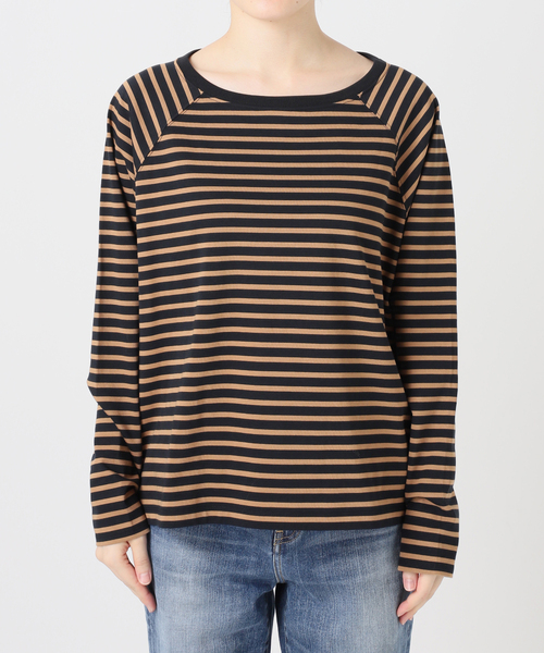 Spick & Span（スピックアンドスパン）の「《WEB限定カラー有り / 追加》ボートネックバックタックプルオーバー（Tシャツ/カットソー・レディース・キャメル/マルチ/ベージュ/ブラウン・FREE）」の14枚目の写真