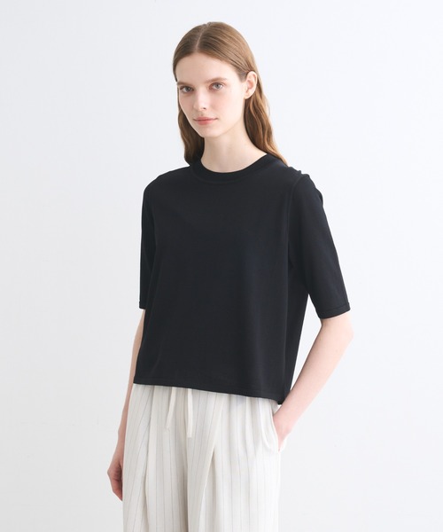 three dots(スリードッツ)の「チリィ ニットトップス(ニット/セーター・レディース・ブラック/ホワイト/ベージュ・SMALL/MEDIUM)」の1枚目の写真