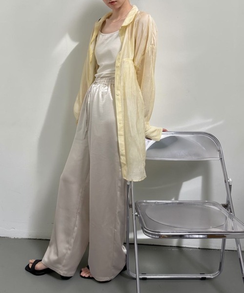 THE SOIS（ソア）の「サテンルーズワイドパンツ（その他パンツ・レディース・ブラック/アイボリー/ベージュ・FREE）」の10枚目の写真
