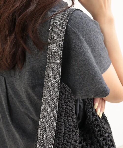 CACHELLIE（カシェリエ）の「【Cachellie/カシェリエ】ペーパーラメテープワンハンドルバッグ（ショルダーバッグ・レディース・ブラック/ベージュ・FREE）」の7枚目の写真
