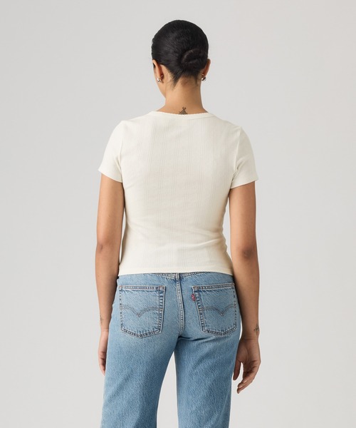 Levi's（リーバイス）の「Levi's/リーバイス DRY GOODS ポインテール ショートスリーブ ヘンリーネックTシャツ（Tシャツ/カットソー・レディース・ホワイト・XS/S/M）」の2枚目の写真
