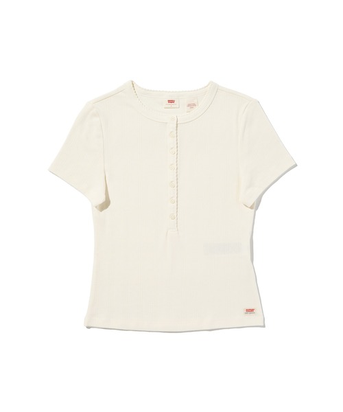 Levi's（リーバイス）の「Levi's/リーバイス DRY GOODS ポインテール ショートスリーブ ヘンリーネックTシャツ（Tシャツ/カットソー・レディース・ホワイト・XS/S/M）」の4枚目の写真