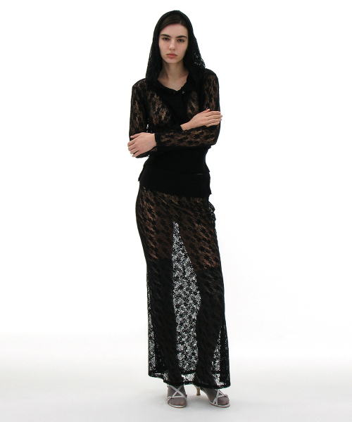 PARTIMENTO WOMEN(パルティメントウィメン)の「レースフレアマキシスカート_ブラック(スカート・レディース・ブラック・SMALL/MEDIUM)」の14枚目の写真