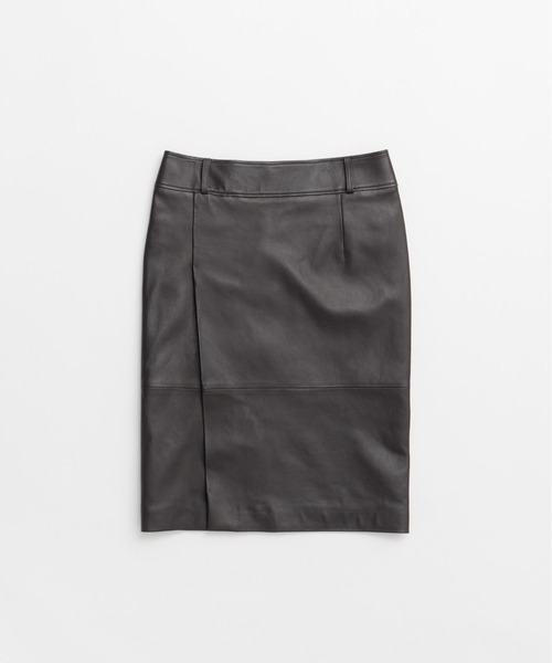 PRANK PROJECT(プランクプロジェクト)の「【2026Autumn Pre-Order】シープスキンレザースリットスカート / Sheepskin Leather Slit Skirt(スカート・レディース・ブラウン/ブラック・38/36)」の2枚目の写真