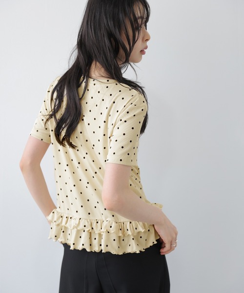 SUGAR BISKET(シュガービスケット)の「ドットフリルTシャツ(Tシャツ/カットソー・レディース・ホワイト/ベージュ/ブラック・フリー)」の12枚目の写真