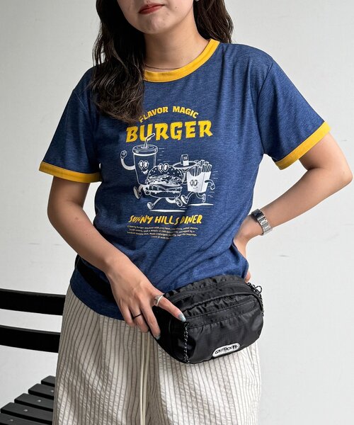 CPCM(シーピーシーエム)の「スラブリンガー半袖T(Tシャツ/カットソー・レディース・ホワイト/ネイビー/オレンジ/グレー・FREE)」の3枚目の写真