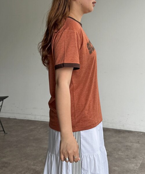 CPCM(シーピーシーエム)の「スラブリンガー半袖T(Tシャツ/カットソー・レディース・ホワイト/ネイビー/オレンジ/グレー・FREE)」の17枚目の写真