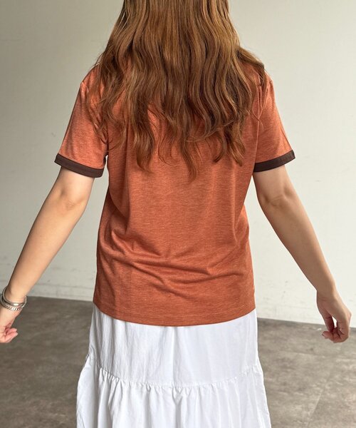 CPCM(シーピーシーエム)の「スラブリンガー半袖T(Tシャツ/カットソー・レディース・ホワイト/ネイビー/オレンジ/グレー・FREE)」の18枚目の写真