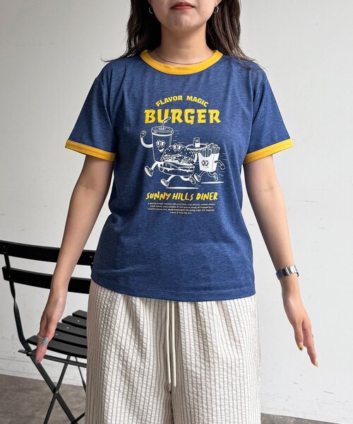 CPCM(シーピーシーエム)の「スラブリンガー半袖T(Tシャツ/カットソー・レディース・ホワイト/ネイビー/オレンジ/グレー・FREE)」の19枚目の写真