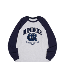 OUNDERR（オアンダーアール）の「オールドスクール_ラグラン_オーバーサイズ_ロングスリーブ [ネイビー]（Tシャツ/カットソー）」