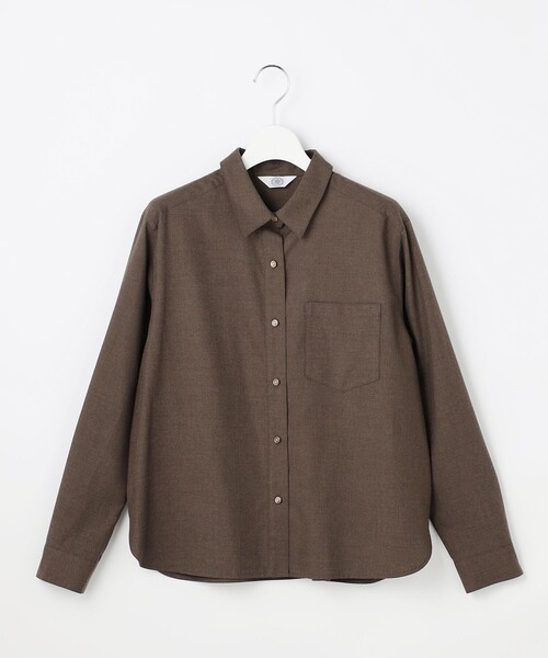 J.PRESS Ladies(J.プレス レディス)の「Pe キュプラ Light ツイル ピーチ ウールライク シャツ(シャツ/ブラウス・レディース・ブラウン系/グレー系・XS)」の8枚目の写真