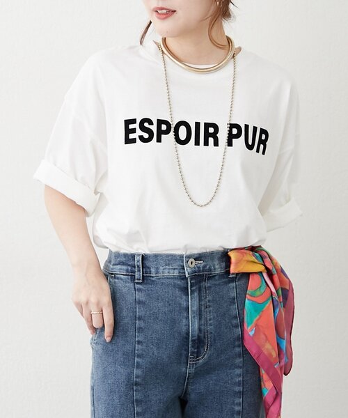 Remind me and forever(リマインドミーアンドフォーエバー)の「アソートロゴBIGTシャツ(Tシャツ/カットソー・レディース・オフホワイト/チャコールグレー/ブラウン/グレイッシュベージュ・FREE)」の6枚目の写真