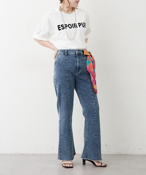 Remind me and forever(リマインドミーアンドフォーエバー)の「アソートロゴBIGTシャツ(Tシャツ/カットソー・レディース・オフホワイト/チャコールグレー/ブラウン/グレイッシュベージュ・FREE)」の7枚目の写真