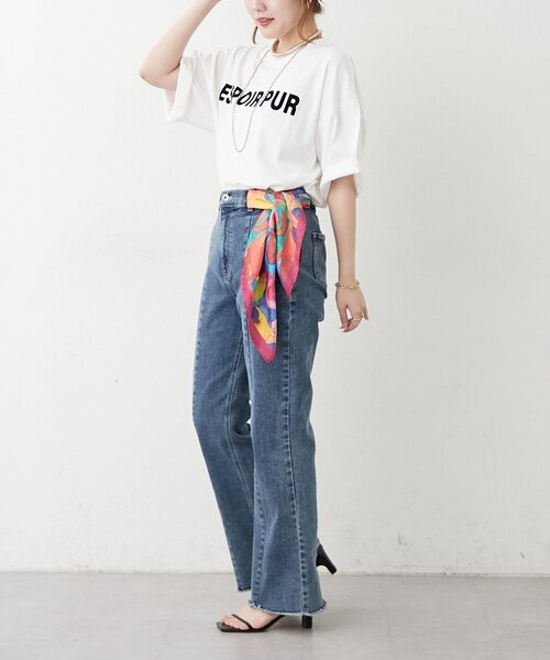Remind me and forever(リマインドミーアンドフォーエバー)の「アソートロゴBIGTシャツ(Tシャツ/カットソー・レディース・オフホワイト/チャコールグレー/ブラウン/グレイッシュベージュ・FREE)」の8枚目の写真